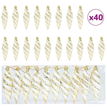 Vidaxl kerst spiralvorm bal 40 pcs goud kunststof