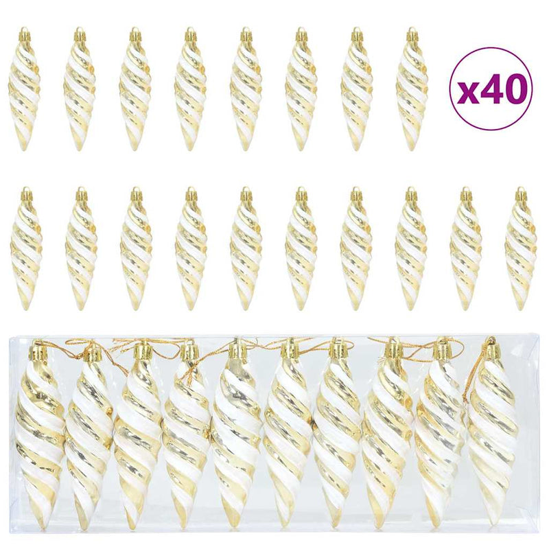 Afbeelding laden in galerijviewer, Vidaxl kerst spiralvorm bal 40 pcs goud kunststof
