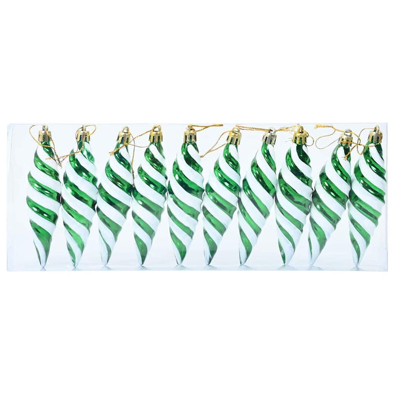 Afbeelding laden in galerijviewer, Vidaxl kerst spiralvorm bal 40 pcs groen kunststof
