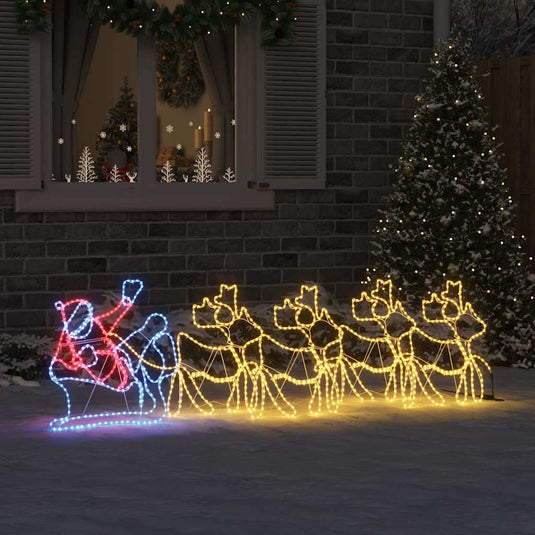 Vidaxl kerstversiering met 1224 led multikleur 69 x 79 cm pvc
