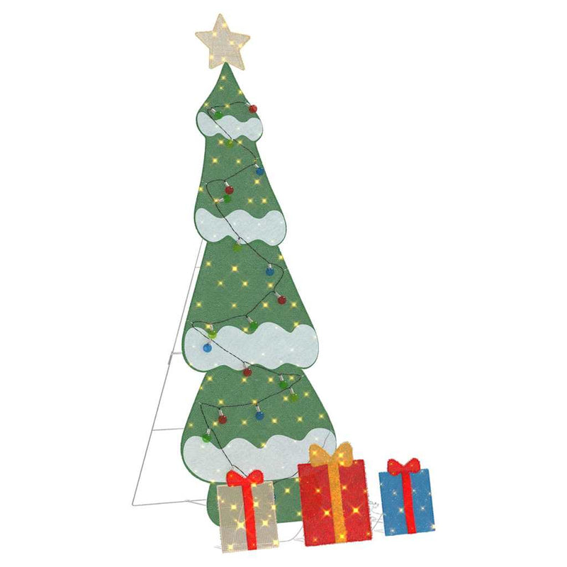 Afbeelding laden in galerijviewer, Vidaxl verlichte kerstboom met 3 cadeau dozen 2d warm wit 180 cm
