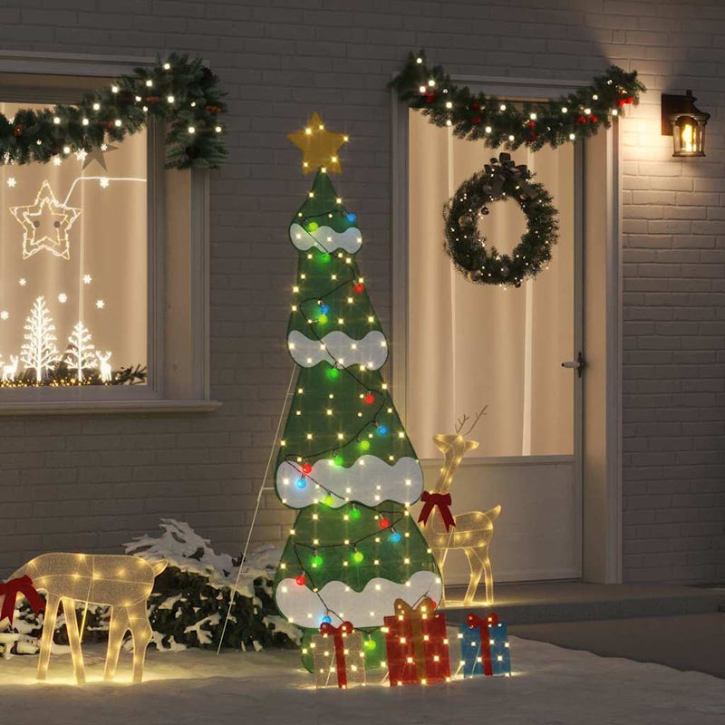 Afbeelding laden in galerijviewer, Vidaxl verlichte kerstboom met 3 cadeau dozen 2d warm wit 210 cm
