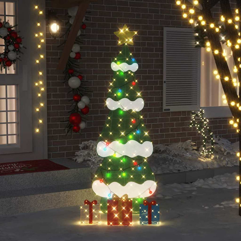 Afbeelding laden in galerijviewer, Vidaxl verlichte kerstboom met 3 cadeau dozen 2d warm wit 210 cm

