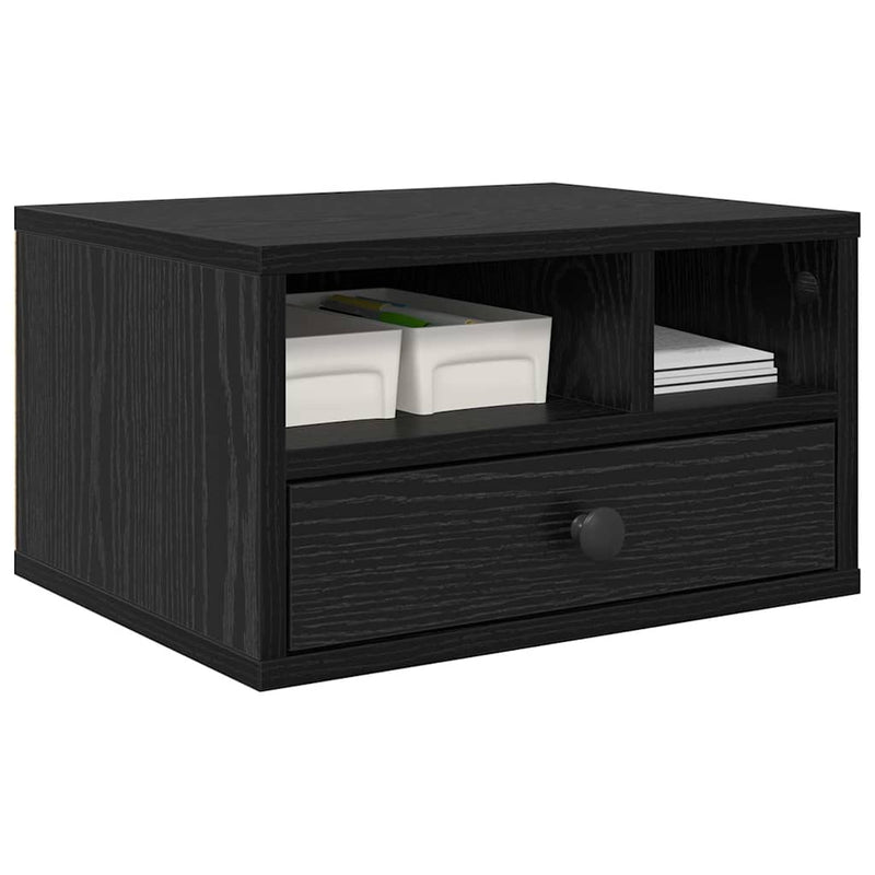 Afbeelding laden in galerijviewer, Vidaxl printerstand met lade zwart eiken 40 x 32 x 24 cm bewerkt hout
