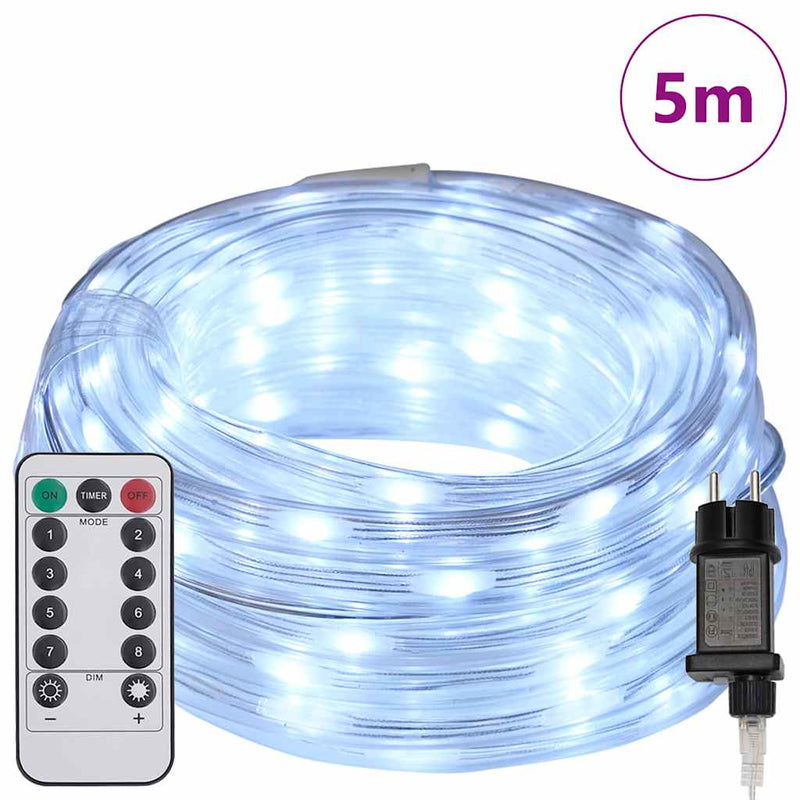 Chargez l'image dans la visionneuse de la galerie, Vidaxl touwenlicht met 120 led koud wit 5 m pvc
