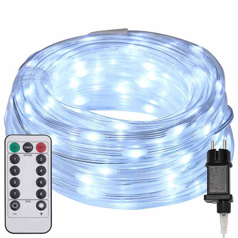 Chargez l'image dans la visionneuse de la galerie, Vidaxl touwenlicht met 1200 led koud wit 50 m pvc
