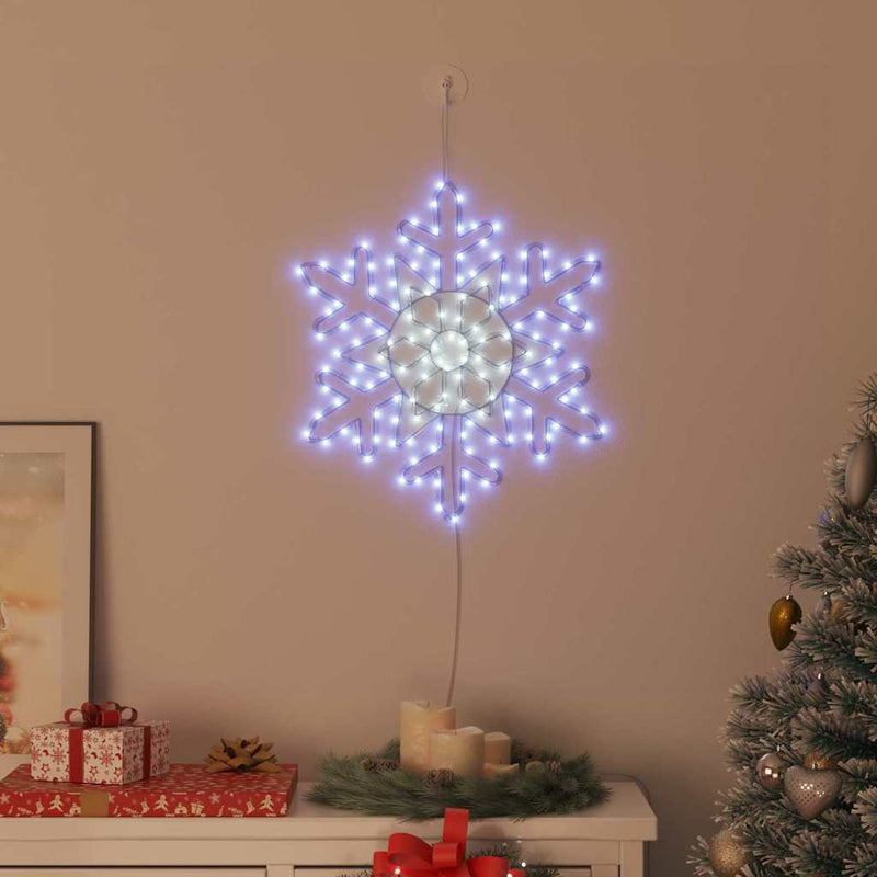 Afbeelding laden in galerijviewer, Vidaxl kerstsneeuwvlok met 156 led blauw 55,5 x 55,5 x 0,75cm pvc
