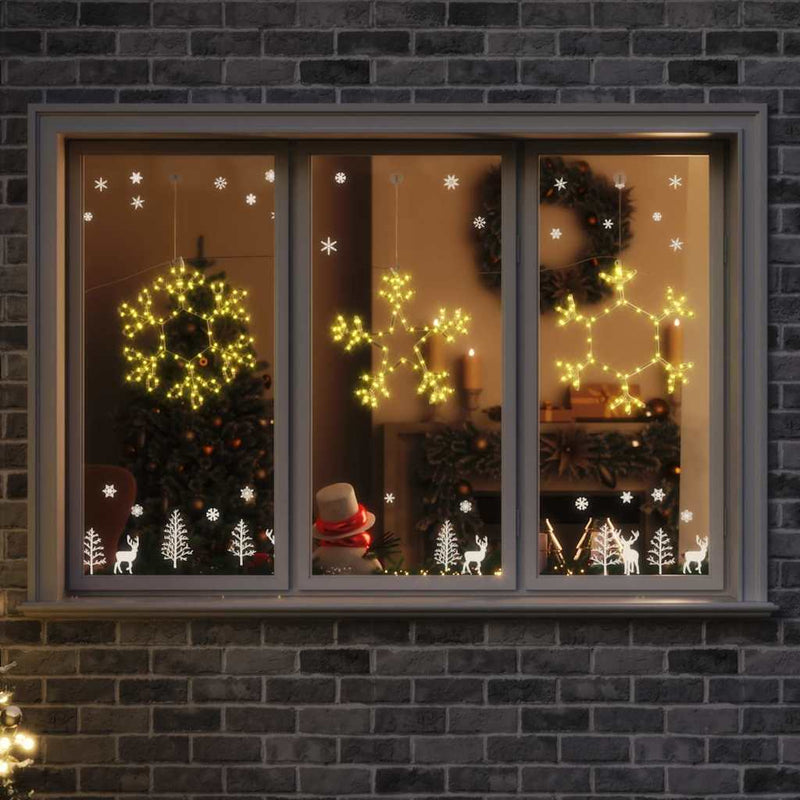 Afbeelding laden in galerijviewer, Vidaxl kerstsneeuwvlok met 252 led warmwit 44,5 x 38 cm pvc
