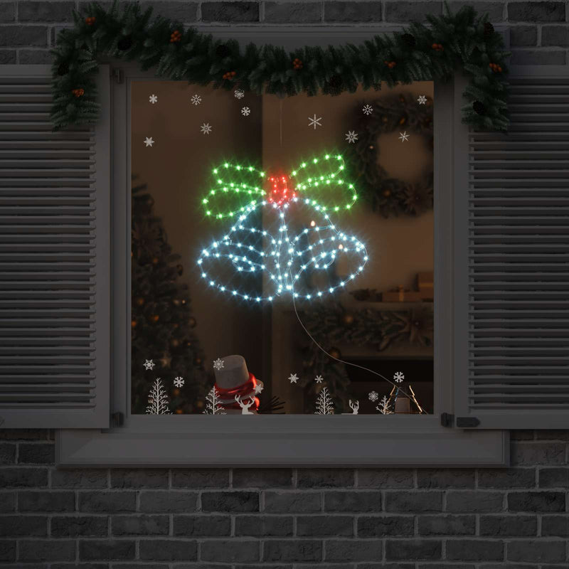 Afbeelding laden in galerijviewer, Vidaxl kerstbel met 144 led multikleur 57 x 47,5 cm pvc

