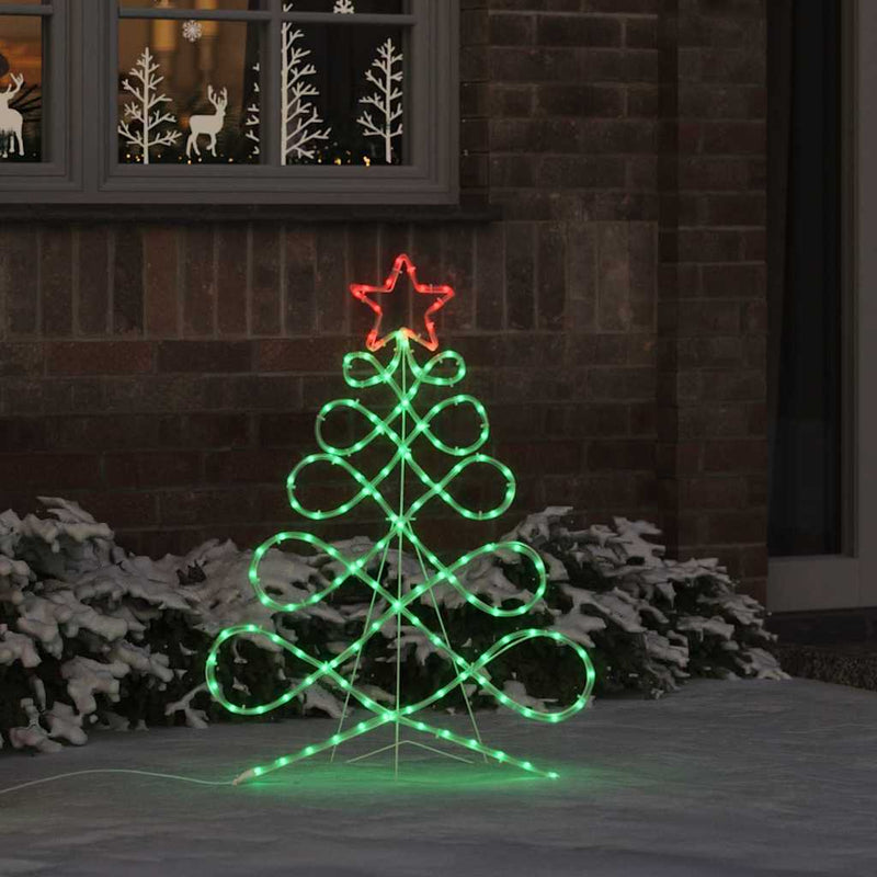 Afbeelding laden in galerijviewer, Vidaxl kerstboomvormige lamp met 144 led multikleur 78 x 58 cm pvc
