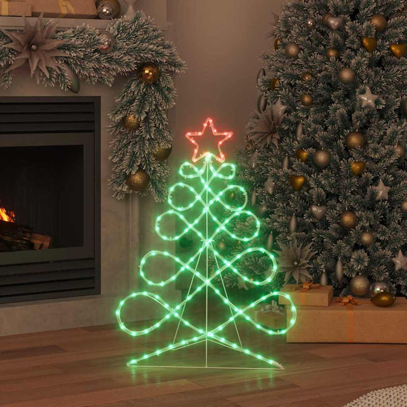 Afbeelding laden in galerijviewer, Vidaxl kerstboomvormige lamp met 144 led multikleur 78 x 58 cm pvc
