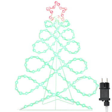 Vidaxl kerstboomvormige lamp met 144 led multikleur 78 x 58 cm pvc
