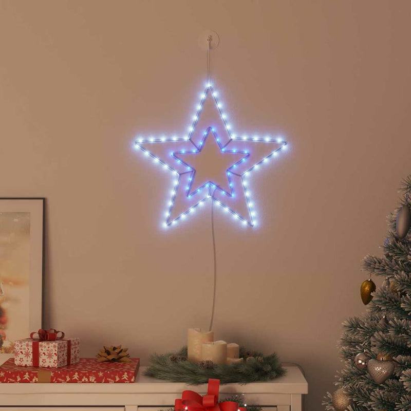 Afbeelding laden in galerijviewer, Vidaxl kerstster met 72 led koud wit 51,5 x 50 x 0,65 cm ijzer
