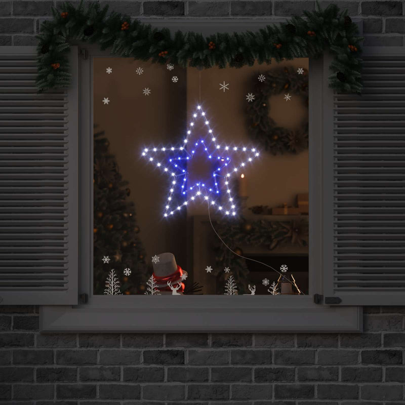 Afbeelding laden in galerijviewer, Vidaxl kerstster met 72 led koud wit 51,5 x 50 x 0,65 cm ijzer
