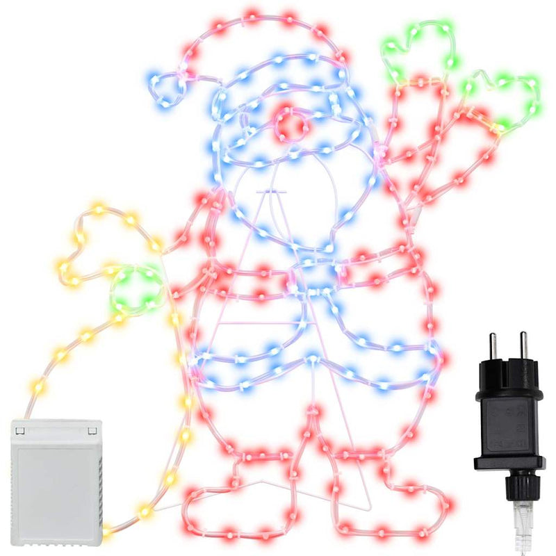 Afbeelding laden in galerijviewer, Vidaxl kerstman licht met 168 led multikleur 58.5 x 60 x 1.3 cm ijzer
