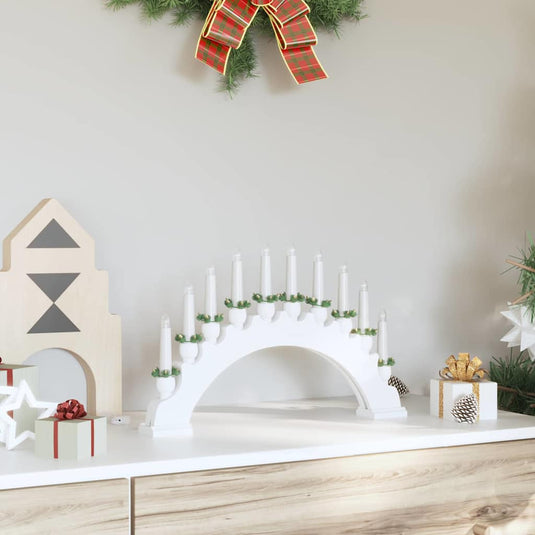 Vidaxl kerst kaarsenboog met 10 led kaarsen wit 47 x 5 x 29 cm