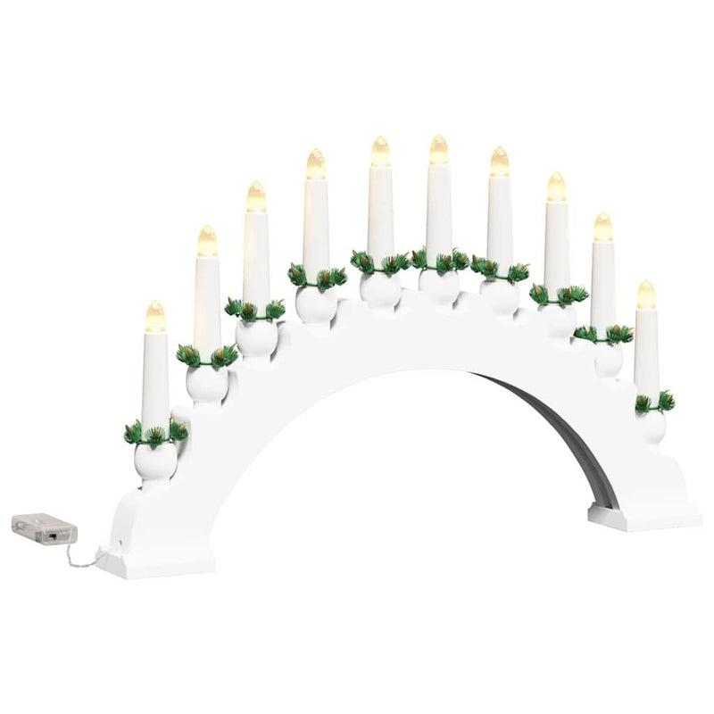 Afbeelding laden in galerijviewer, Vidaxl kerst kaarsenboog met 10 led kaarsen wit 47 x 5 x 29 cm
