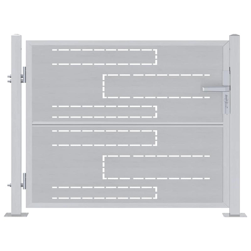 Afbeelding laden in galerijviewer, Vidaxl tuinpoort met slot zilver 100 x 75 cm roestvrij staal
