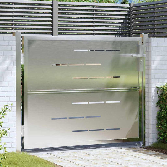 Vidaxl tuinpoort met slot zilver 100 x 75 cm roestvrij staal