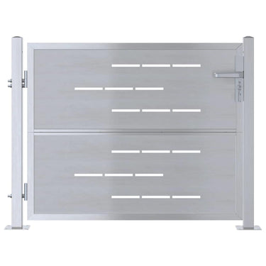 Vidaxl tuinpoort met slot zilver 100 x 75 cm roestvrij staal