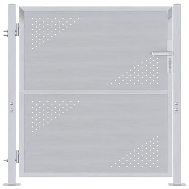 Vidaxl tuinpoort met slot zilver 95 x 100 cm roestvrij staal