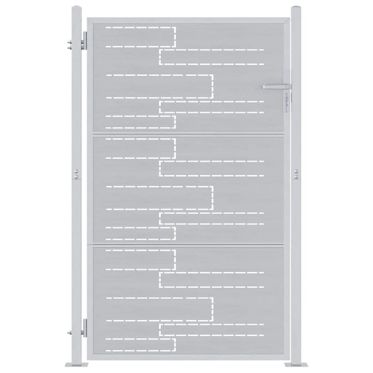 Vidaxl tuinpoort met slot zilver 100 x 125 cm roestvrij staal