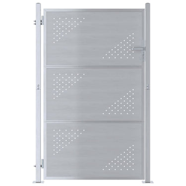 Vidaxl tuinpoort met slot zilver 100 x 125 cm roestvrij staal