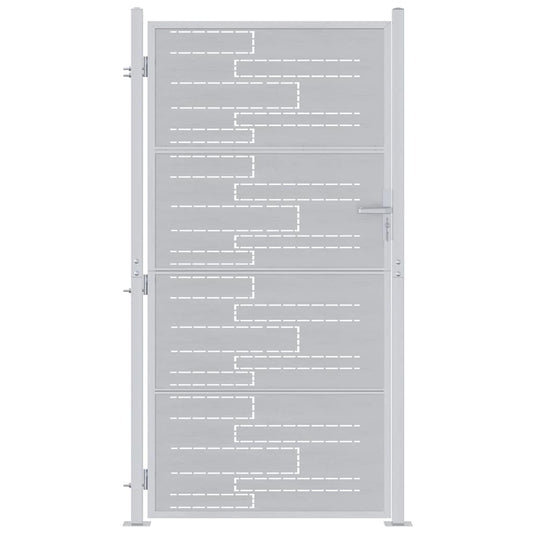 Vidaxl tuinpoort met slot zilver 96 x 180 cm roestvrij staal