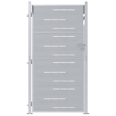 Vidaxl tuinpoort met slot zilver 96 x 180 cm roestvrij staal