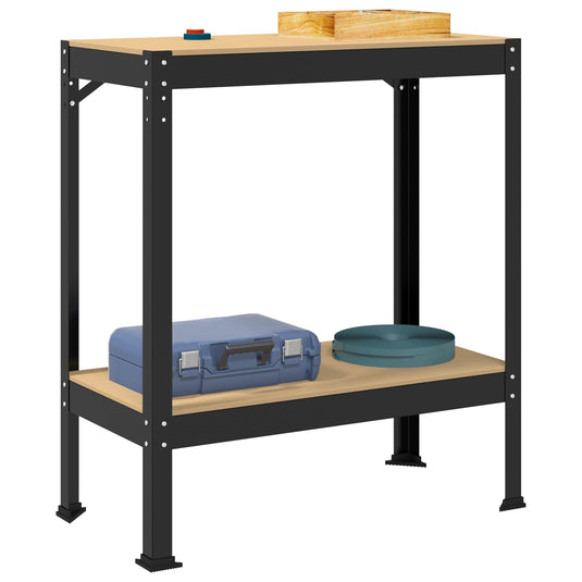 Vidaxl werkbanken met plank zwart 81 x 41 x 91 cm bewerkt hout