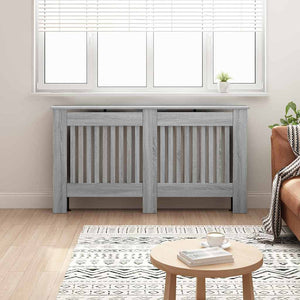 Vidaxl radiatorafdekking grijs sonoma 152 x 19 x 81,5 cm bewerkt hout