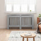 Vidaxl radiatorafdekking grijs sonoma 152 x 19 x 81,5 cm bewerkt hout