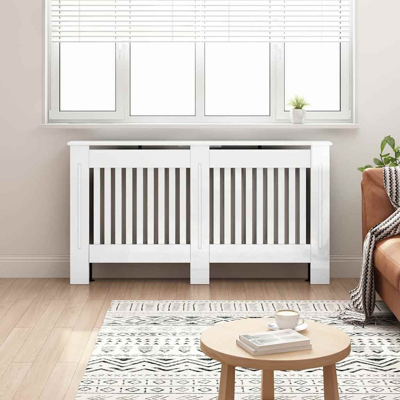 ギャラリービューアに画像をロードする, Vidaxl radiatorafdekking hoogglans wit 152 x 19 x 81,5 cm bewerkt hout
