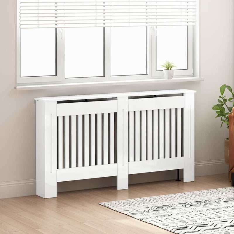 ギャラリービューアに画像をロードする, Vidaxl radiatorafdekking hoogglans wit 152 x 19 x 81,5 cm bewerkt hout
