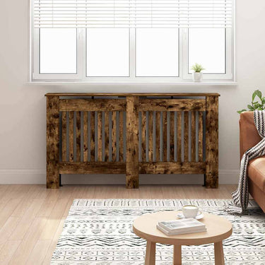 Vidaxl radiatorafdekking gerookt eiken 152 x 19 x 81,5 cm bewerkt hout
