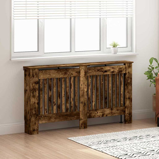 Vidaxl radiatorafdekking gerookt eiken 152 x 19 x 81,5 cm bewerkt hout