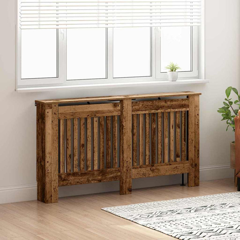 Chargez l'image dans la visionneuse de la galerie, Vidaxl radiatorafdekking oud hout 152 x 19 x 81,5 cm bewerkt hout
