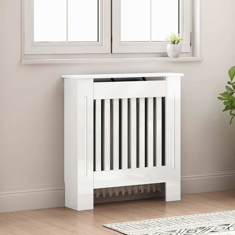 ギャラリービューアに画像をロードする, Vidaxl radiatorafdekking hoogglans wit 78 x 19 x 81,5 cm bewerkt hout
