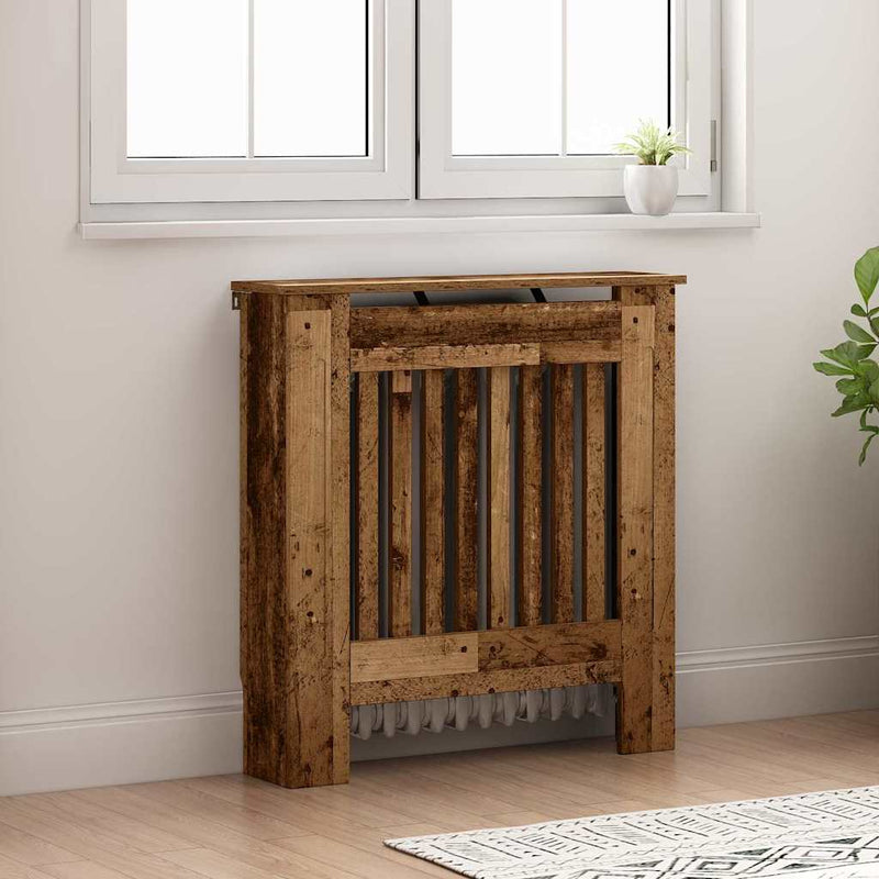 ギャラリービューアに画像をロードする, Vidaxl radiatorafdekking oud hout 78 x 19 x 81,5 cm bewerkt hout
