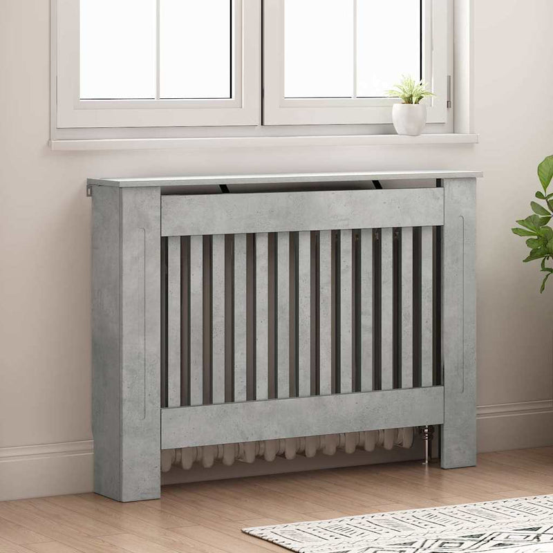 ギャラリービューアに画像をロードする, Vidaxl radiatorafdekking beton grijs 112 x 19 x 81,5 cm bewerkt hout
