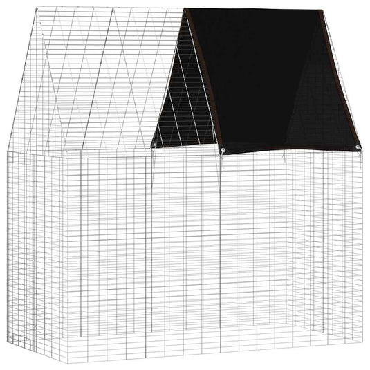 Vidaxl konijnenkooi zilver 200 x 100 x 210 cm gegalvaniseerd staal