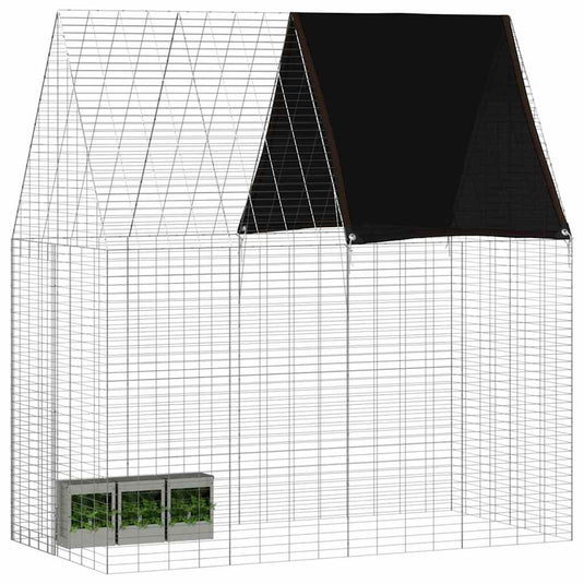 Vidaxl konijnenkooi zilver 200 x 100 x 210 cm gegalvaniseerd staal