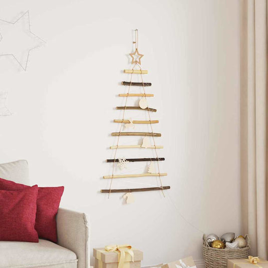 Vidaxl kerstboom met 30 led naturel 90 cm massief essenhout