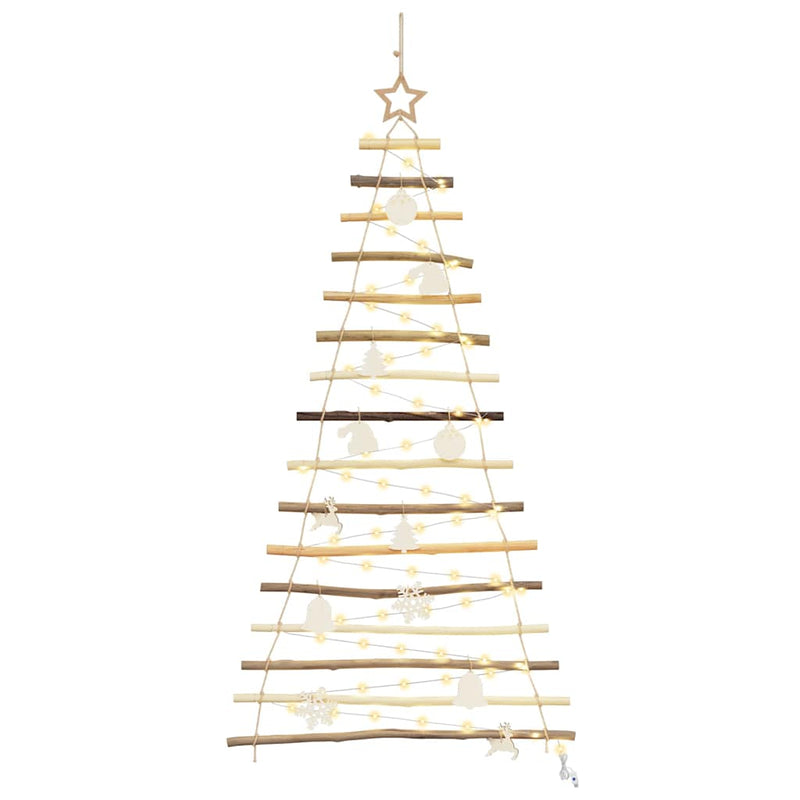 Chargez l'image dans la visionneuse de la galerie, Vidaxl kerstboom met 50 led naturel 120 cm massief essenhout
