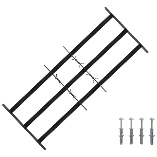 Vidaxl raam rooster zwart 116 x 45 cm gepoedercoat staal