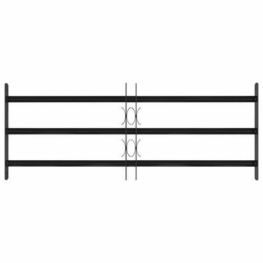 Vidaxl raam rooster zwart 116 x 45 cm gepoedercoat staal
