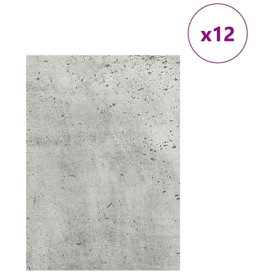 Vidaxl decorpanelen 12 pcs beton grijs 15 x 21 x 0.27 cm bewerkt hout