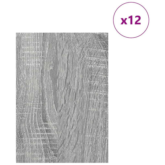 Vidaxl decorpanelen 12 pcs grijs sonoma 21 x 30 x 0,27 cm bewerkt hout
