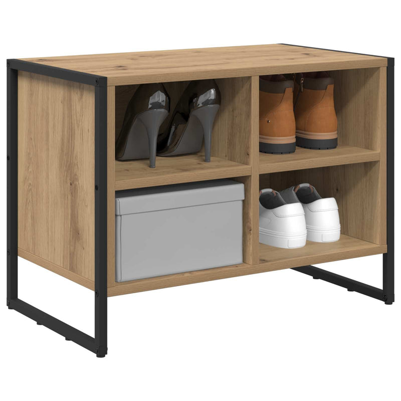 Afbeelding laden in galerijviewer, Vidaxl schoenenkast ambachtelijk eiken 60 x 35 x 44 cm bewerkt hout

