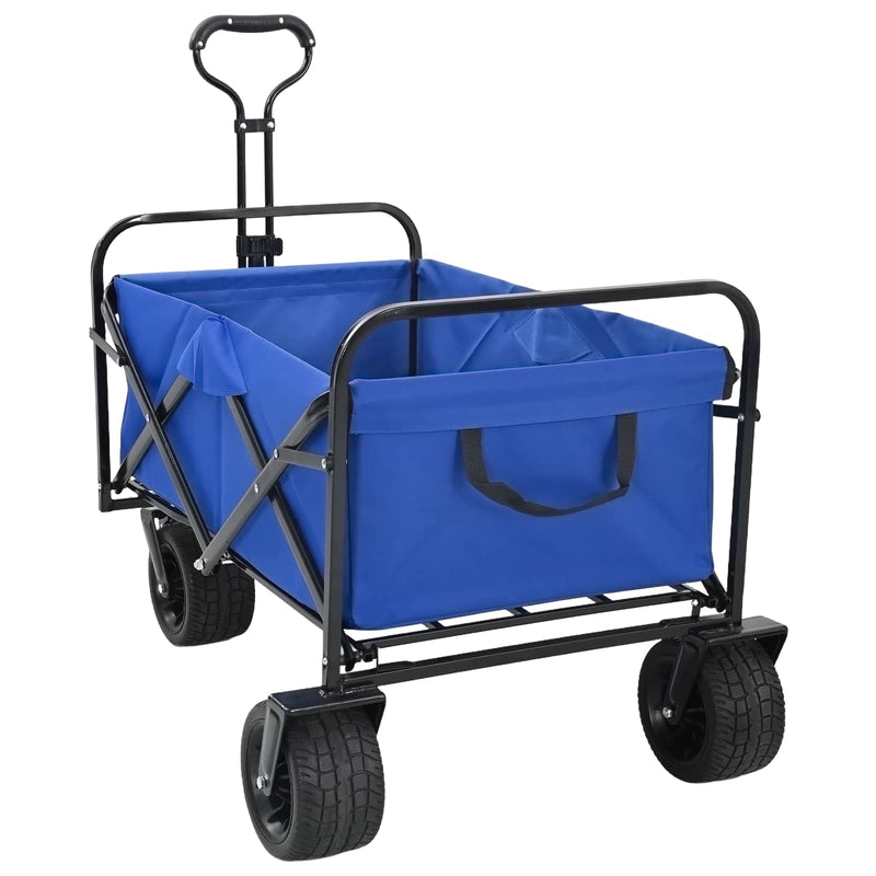 Afbeelding laden in galerijviewer, Vidaxl vouwbare handtrolley blauw 89 x 63 x 96 cm staal en oxford stof
